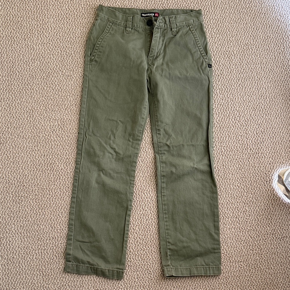 Quicksilver 10 Year Old Boy's Khaki Green Chinos